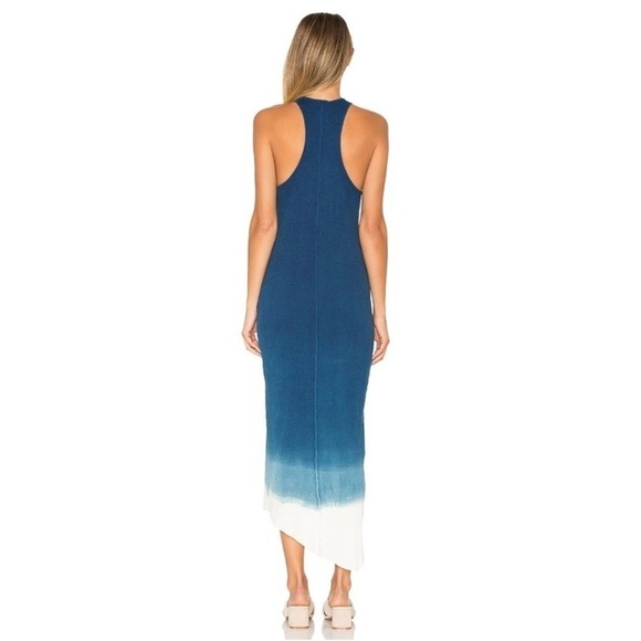 NEW AG Adriano Goldschmied 90's Curved Hem Midi Tank Dress Blue Ombre Boho Small - Picture 2 of 10